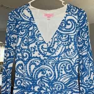 Lilly Pulitzer XS blue and white dress
